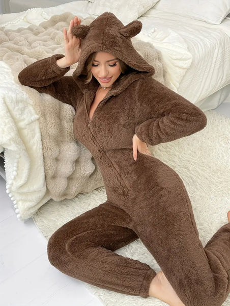 Dame Myk Brun “Teddy Cozy” Jumpsuit