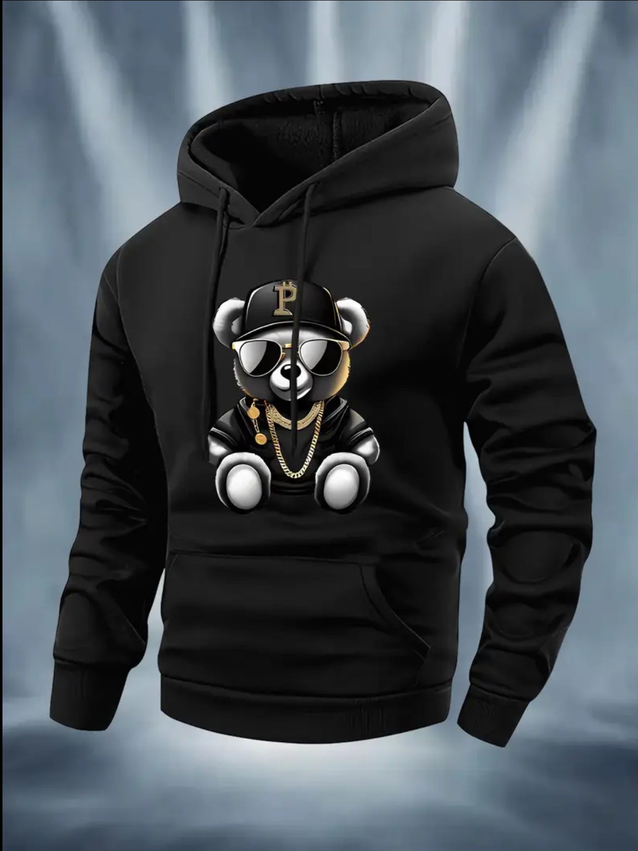 Herre Casual Hettegenser med Bjørneprint